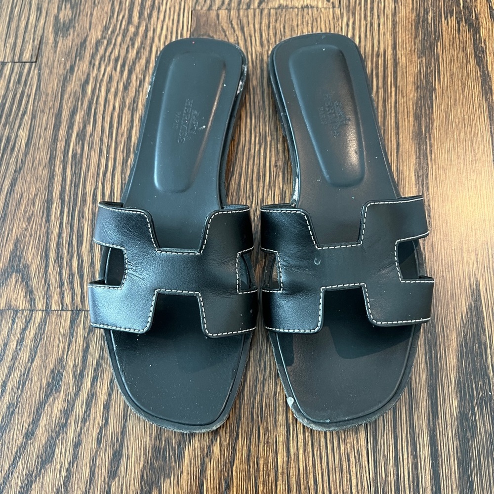 Hermes Oran Black 36.5